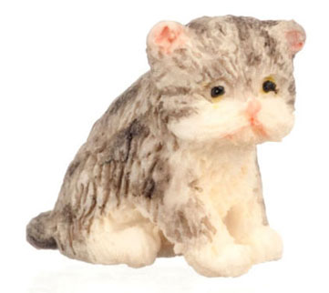 Dollhouse Miniature Persian Kitten, Gray